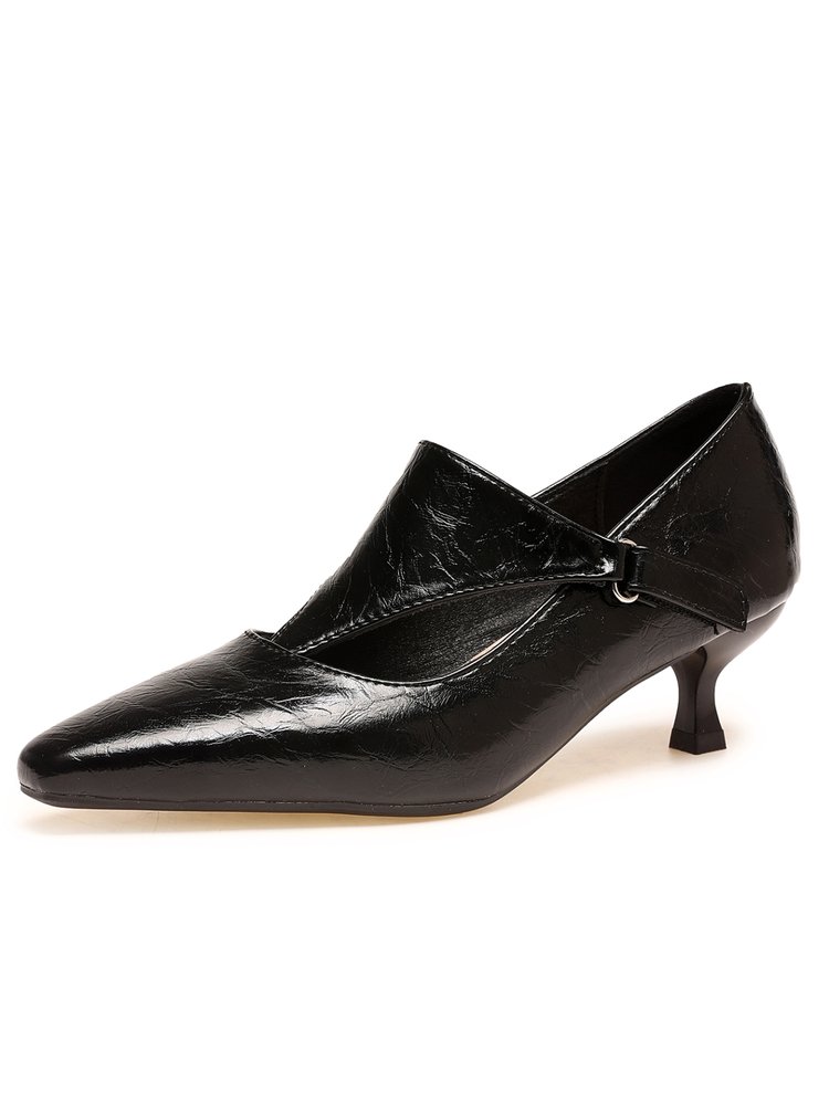 Women'S Shoes Kitten Heels - Sepatu Wanita Hak Kitten Retro Gelap,