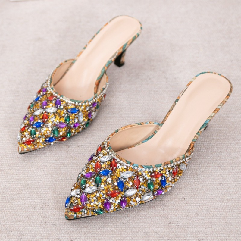 Women'S Shoes Kitten Heels - Sandal Hak Kitten Mewah Berhias Rhinestone