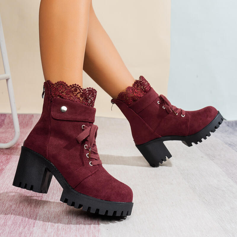 Women'S Shoes Red Bottoms - Sepatu Boots Wanita Hak Tinggi Tebal