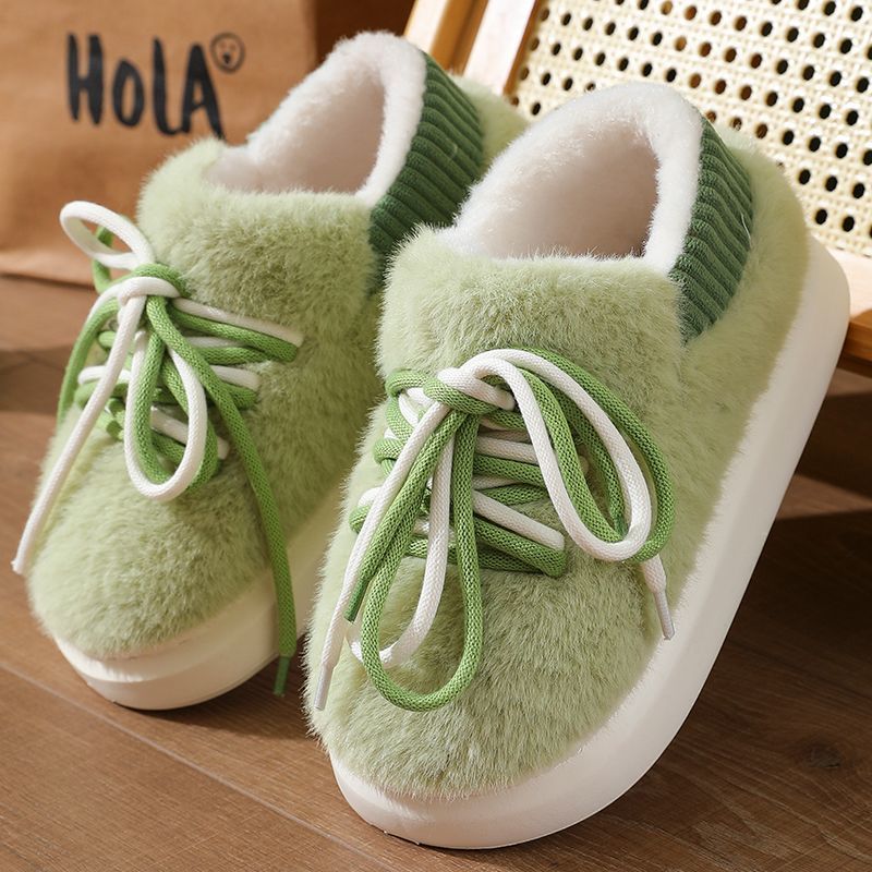Women Shoes On Sale - Sandal Rumah Bulu Halus Model Stereoskopik