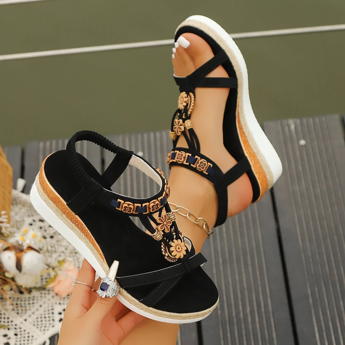 Gladiator Sandal Women - Sandal Wedges Wanita Musim Panas 2024