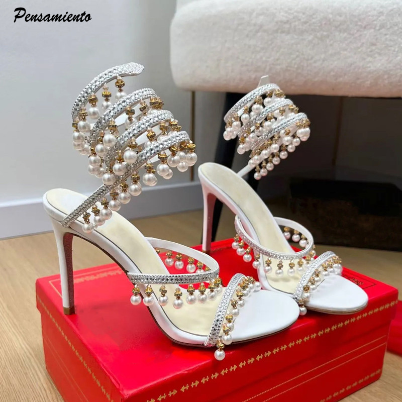 Gladiator Sandal Women - Sandal Gladiator Wanita Mewah Berhias Mutiara