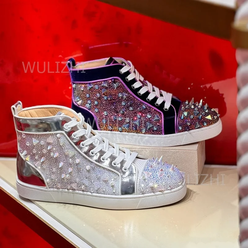 Women'S Shoes Red Bottoms - Sepatu Sneakers Pria Kristal Ungu Tua