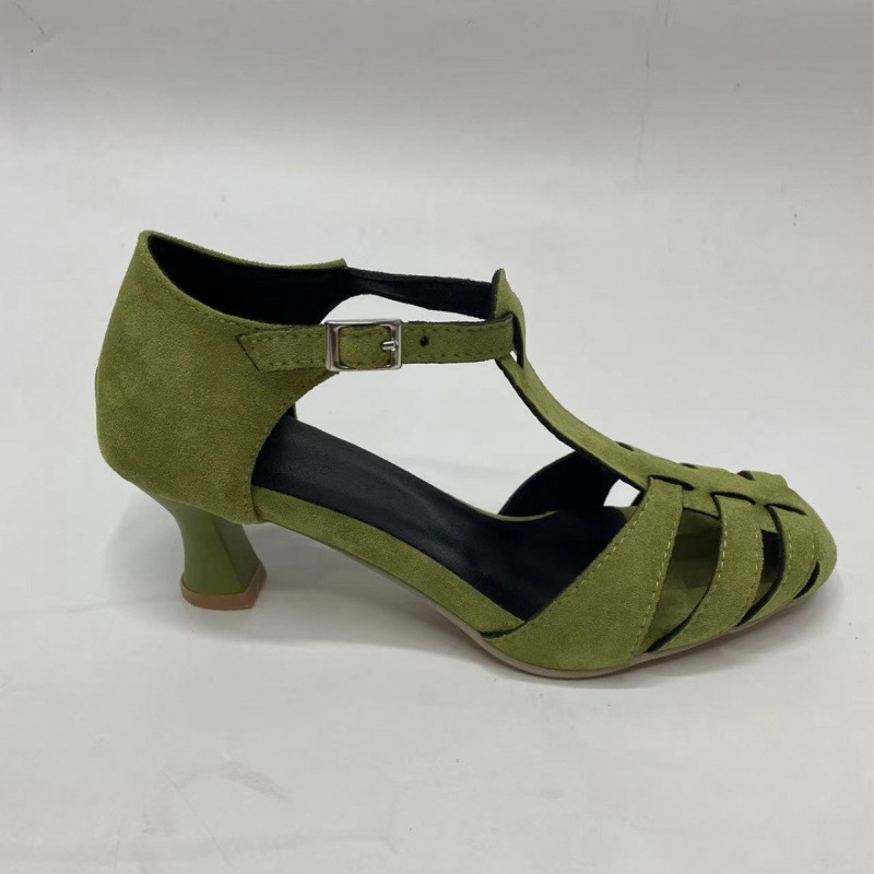 Sandal Wanita Hijau Suede Kitt - Women'S Shoes Kitten Heels ulasan dan harga